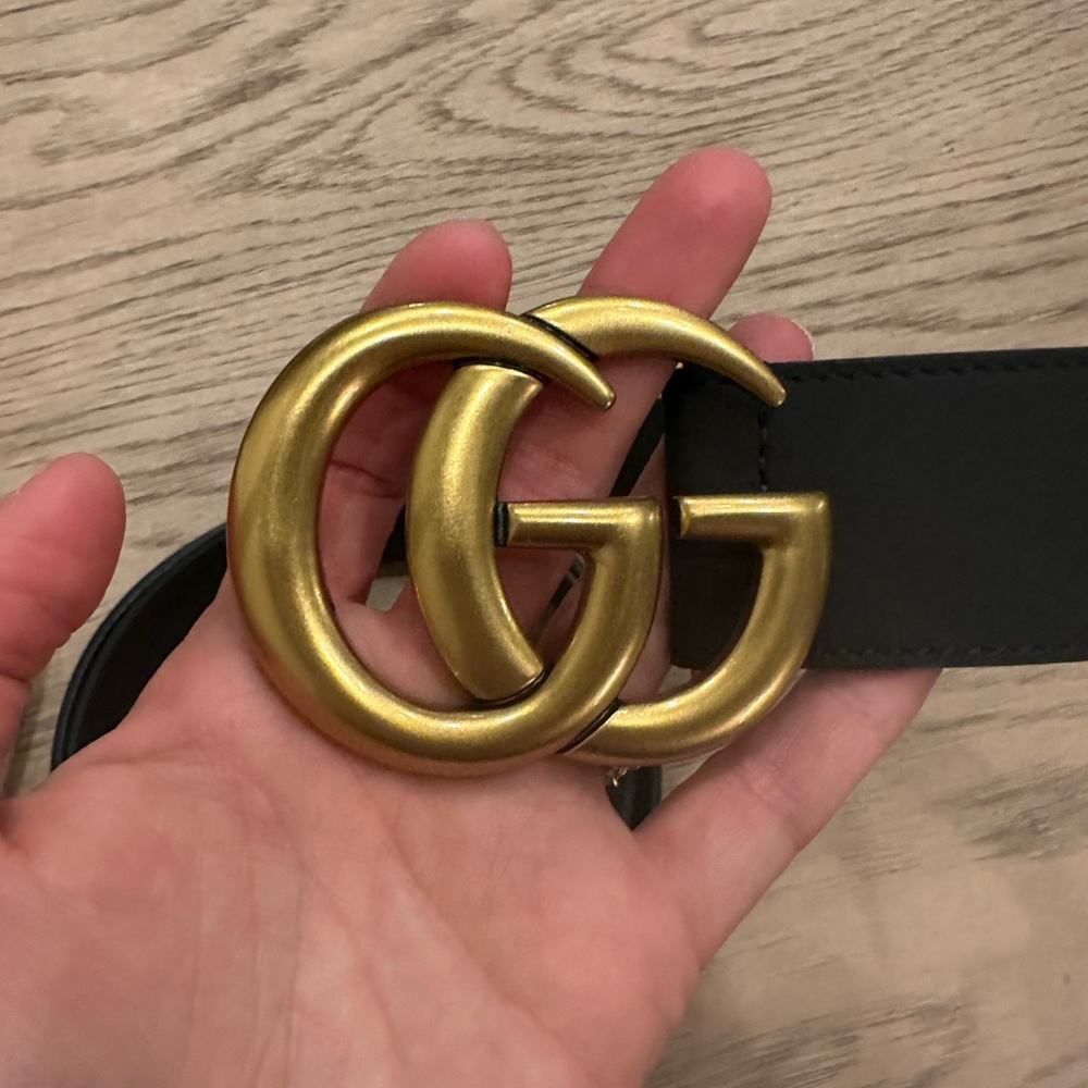 Black Gucci Marmont Belt